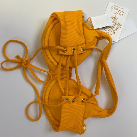 BECCA Ribbed Underwire Bikini Top – Medium – NWT – ORB Marigold – Removable Cups - Picture 3 of 4